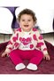 Baby Girl Seasonal 3-Piece Set – Heart Printed Jacket, Long Sleeve Badi and Bottom – 6-24 Months