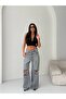 TREND SPECIAL DESIGN WIDE LEG PALAZZO JEAN DENIM RIPPED DETAIL PANTS - 7