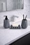 Decorative 3 Piece Geometric Grey Color Concrete Bathroom Set Toothbrush Holder Liquid Soap Dispenser Solid Soap Dispenser - 4