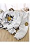 Boys' Game Day Printed Crewneck Gray Tracksuit Set