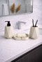 Decorative 3 Piece Geometric Beige Color Concrete Bathroom Set Toothbrush Holder Liquid Soap Dispenser Solid Soap Dispenser - 7