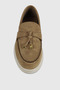 Lucy Nude Suede Tassel Detail Oval Toe Women's Loafer Shoes - 5