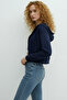 Women's Crop Cardigan Hooded 3 Thread Threaded Cotton Lined Cardigan - 3