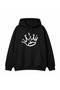 Unisex Oversize 100% Cotton Crown Printed Hooded Sweatshirt - 2