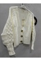 Women's Knitwear Soft Textured 3-Button Petite Short Twist Knit Oversize Cardigan - 6