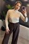 Cream High Neck Knitwear with Sleeve Detail - 2