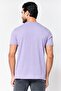 Men Crew Neck Short Sleeve Embroidered Logo T-Shirt, Lilac - 4