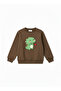 Figure Printed Brown 3-Yarn Comfortable Warm Sweatshirt for Girls/Boys - 2