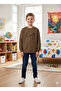 Figure Printed Brown 3-Yarn Comfortable Warm Sweatshirt for Girls/Boys