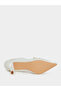 Women White Pearl Embellished Formal Shoes - 6