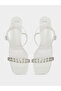 White Embellished Kitten Heel Sandals - 6