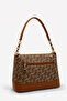 Silver Polo Women's Bag Checkered Plaid Beige Tan 910 - 3