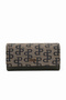 Silver Polo Women's Wallet Monogram Patterned Mink Khaki 1036