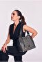 Silver Polo Women's Bag Monogram Patterned Gray Anthracite 1044 - 4