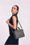 Silver Polo Women's Bag Monogram Patterned Gray Anthracite 1079 - 4