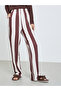 Women Brown Long Sleeve T-Shirt and Striped Pyjama Set - 5
