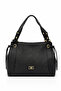 Silver Polo Women's Bag Monogram Patterned Black 1044