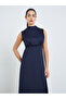 Women Navy Blue Sleeveless A-Line Maxi Dress - 3