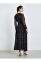 Women Black Gold Foil Print A-Line Flared Maxi Dress - 5