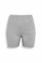 Woman's Gray Elastic Waist Cotton Shorts