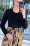 Steel Knitted Top and Satin Bottom Dress 6K379 - 3