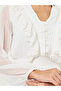 Women White Ruffled A-Line Midi Dress - 4