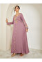 Women Pink Embroidered A-Line Jalabiya - 3