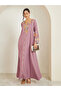 Women Pink Embroidered A-Line Jalabiya