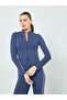 Women Blue Contrast Side Stripe Jacket and Leggings Set - 3