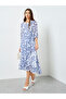 Women Floral Printed Wrap Midi Dress - 3