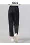 Women's Relaxed Fit Ankle Length Trousers Elastic Waist Pant Straight Leg Work Pant - 5