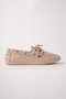 Women's Beige Calf Suede Loafer Casual Ballet Shoes - 4