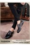Mens Business Formal Shoes, Faux Leather Shoes, Round Toe Fashion Oxford Flat Shoes, Slip-on Loafers - 8