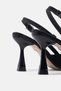 Women's Heeled Evening Dress Shoes Satin Patterned Stylish Fabric Detail Black Women's Shoes - 9