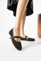 Gold Sequin Glittery Buckle Detail Women's Stylish Casual Ballet Flats - 7