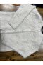 Women's Ecru Fur-Look Buttoned Knitwear Cardigan - 2