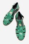 Belivya Women's Genuine Leather Sandals Green - 4