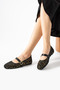 Gold Sequin Glittery Buckle Detail Women's Stylish Casual Ballet Flats - 6