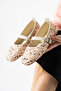 Powder Sequin Glittery Buckle Detail Women's Stylish Casual Ballet Flats - 5