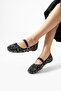 Silver Sequin Glittery Buckle Detail Women's Stylish Casual Ballet Flats - 2