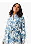 Midi Viscose Shirt Dress with Floral Print - 4