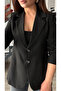 Black Slim Fit Blazer Jacket - 3
