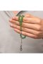 Silver Ball Kazaz Tassel Green Crimped Amber Prayer Beads - 6