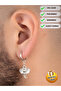 Unisex Steel Hoop Dangle Elephant Earrings, Does Not Rust or Tarnish - 4