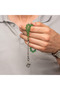 Silver Kazaz Tassel Green Crimped Amber Prayer Beads - 4