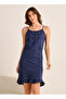 Set of 2 - Midi Slip Dress Strappy Ruffled Hem Cotton - 2