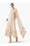 Tiered Maxi Cape Dress with Ruffle Hem