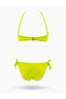 Girl's Neon Yellow Tasseled Lined Bikini Set 4-12 Years Hzl26S-Lc18112 - 3