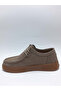 Genuine Leather Nubuck Lace-Up Sand Color Flexible Rubber Sole Men's Shoes - 3