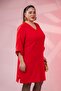 Plus Size Women's Sleeve Detailed V-Neck Dress - 5